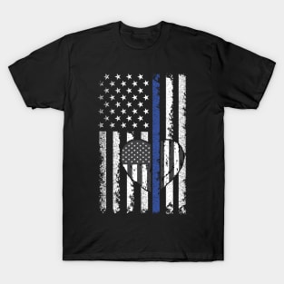 love the thin blue line american flag heart T-Shirt